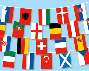 Bunting Flag EC 2024 big: 24 participating countries 12.8 m